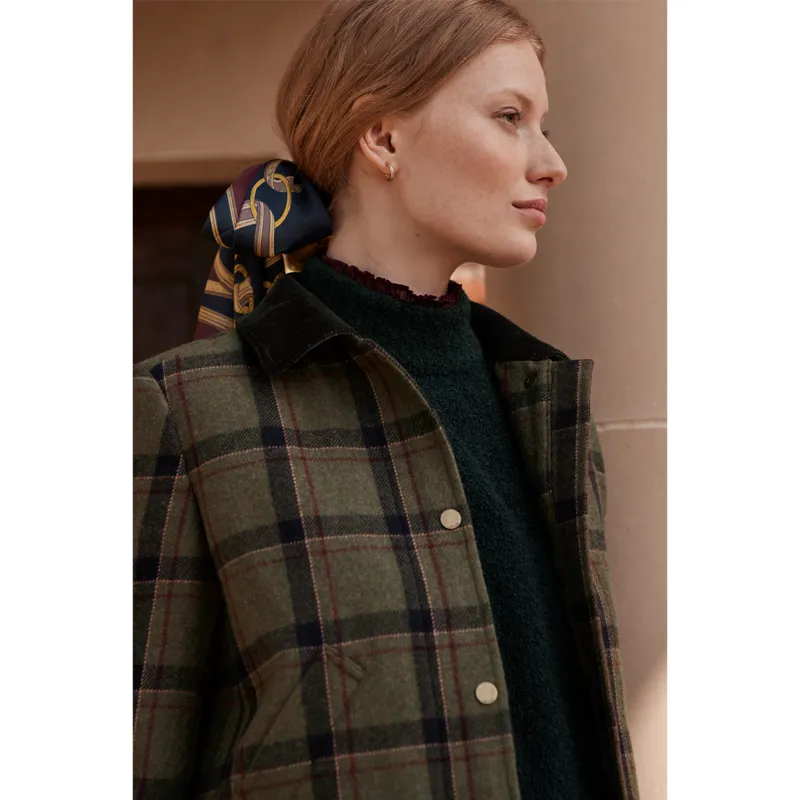 Joules Women's Berkley Tweed Fieldcoat - Green Tweed-7